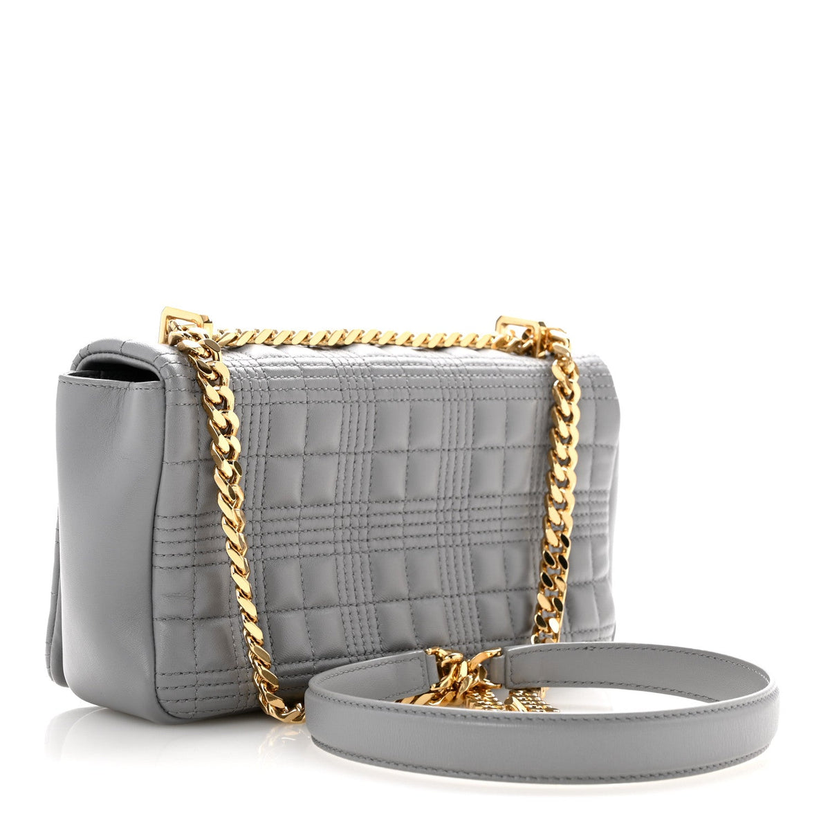 Small Quilted Lambskin Handbag - Grey