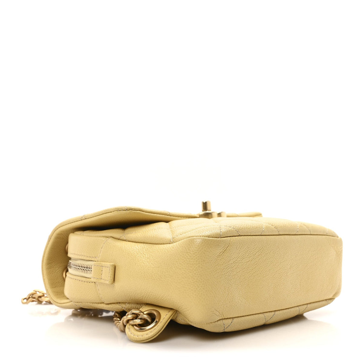 Quilted Caviar Backpack - Yellow