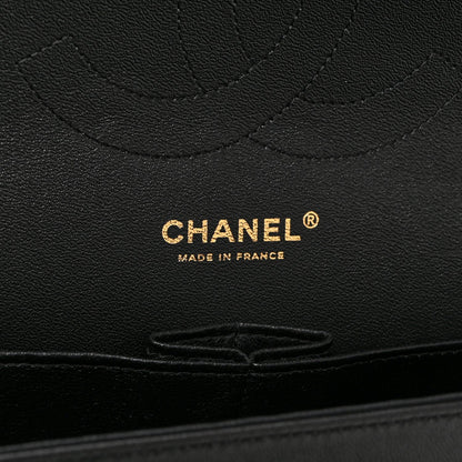Quilted Lambskin Flap Shoulder Bag - Black