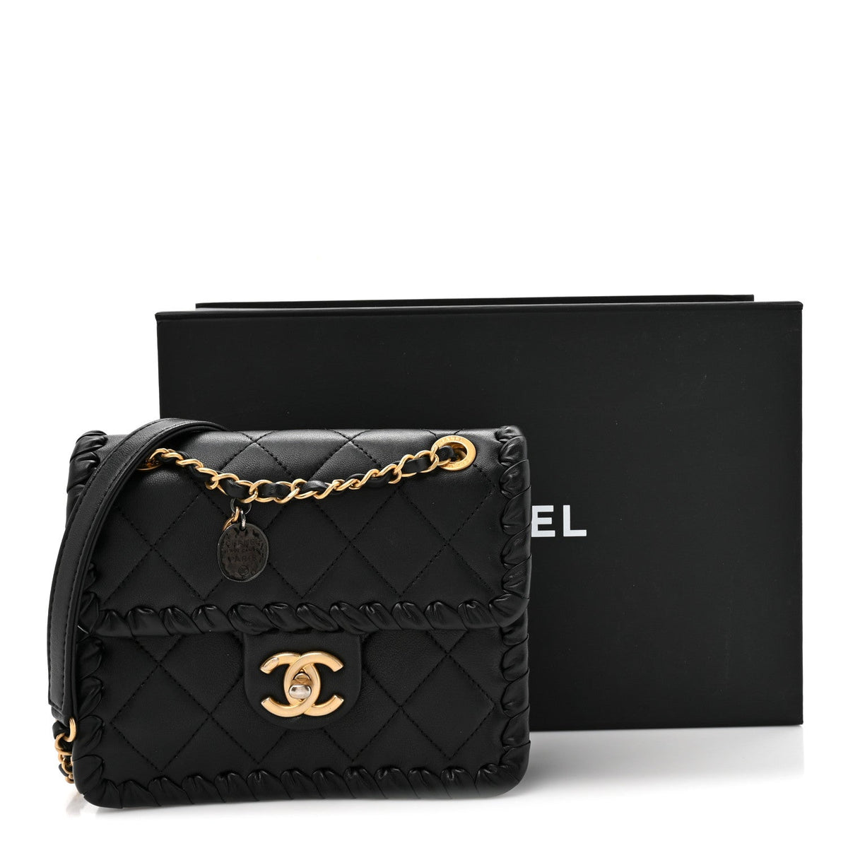 Mini Calfskin Flap Shoulder Bag - Black