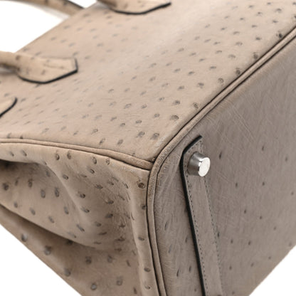 Ostrich Birkin 30 Mousse Handbag