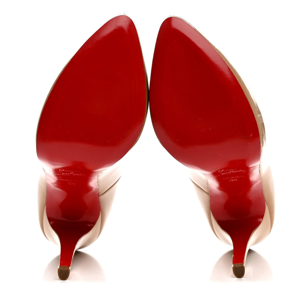 Christian Louboutin Patent Women's Rolando 120 Pumps 36 Nude