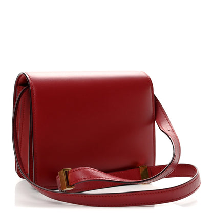 Small Calfskin Flap Shoulder Bag - Red
