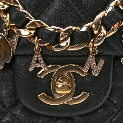 Mini Quilted Lambskin Flap Shoulder Bag - Tan