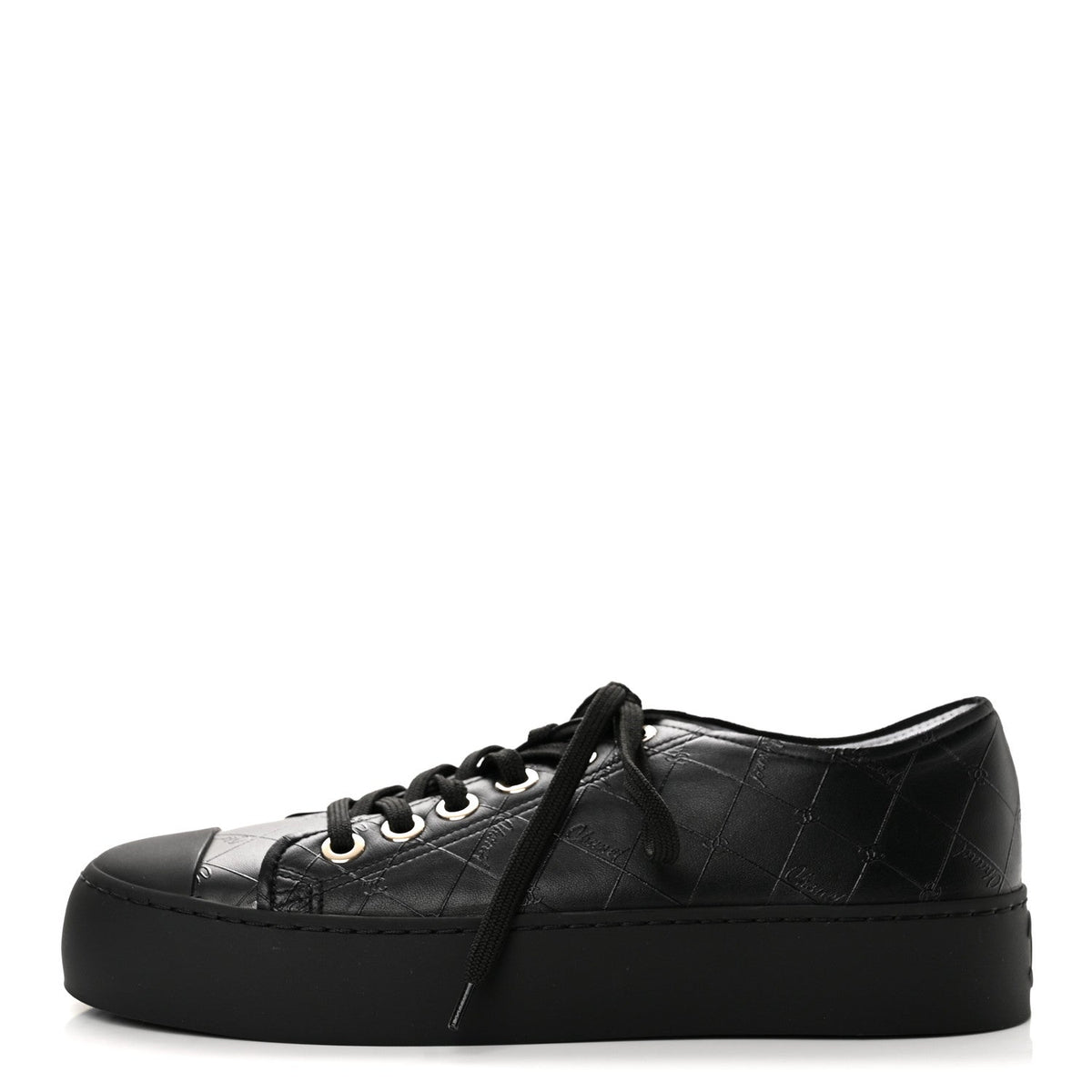 Chanel Lambskin Printed Logo Women's Shoes