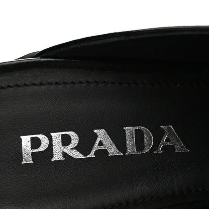 Prada Spazzolato Women's Platform Loafer Mules 38.5 Black