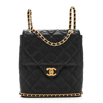 Quilted Caviar Backpack - Black
