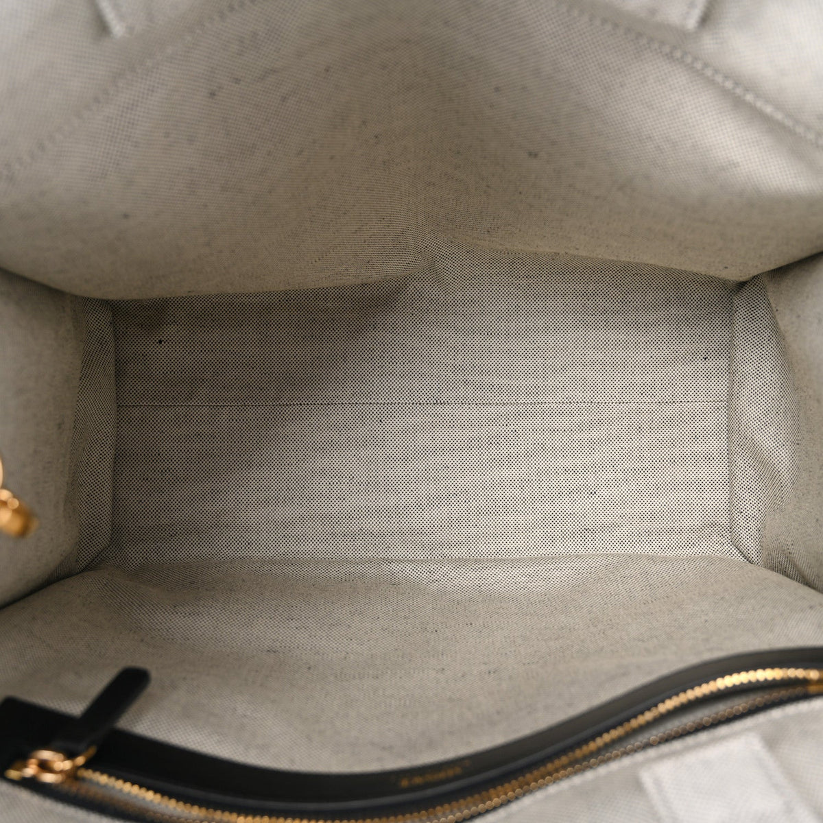 Large Calfskin Canvas Tote Bag - Black