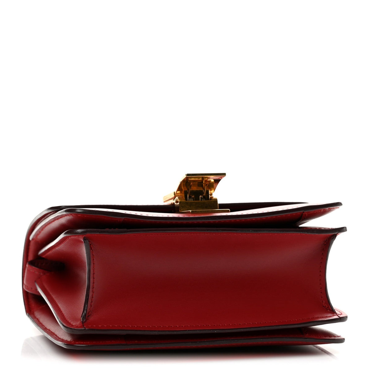 Small Calfskin Flap Shoulder Bag - Red