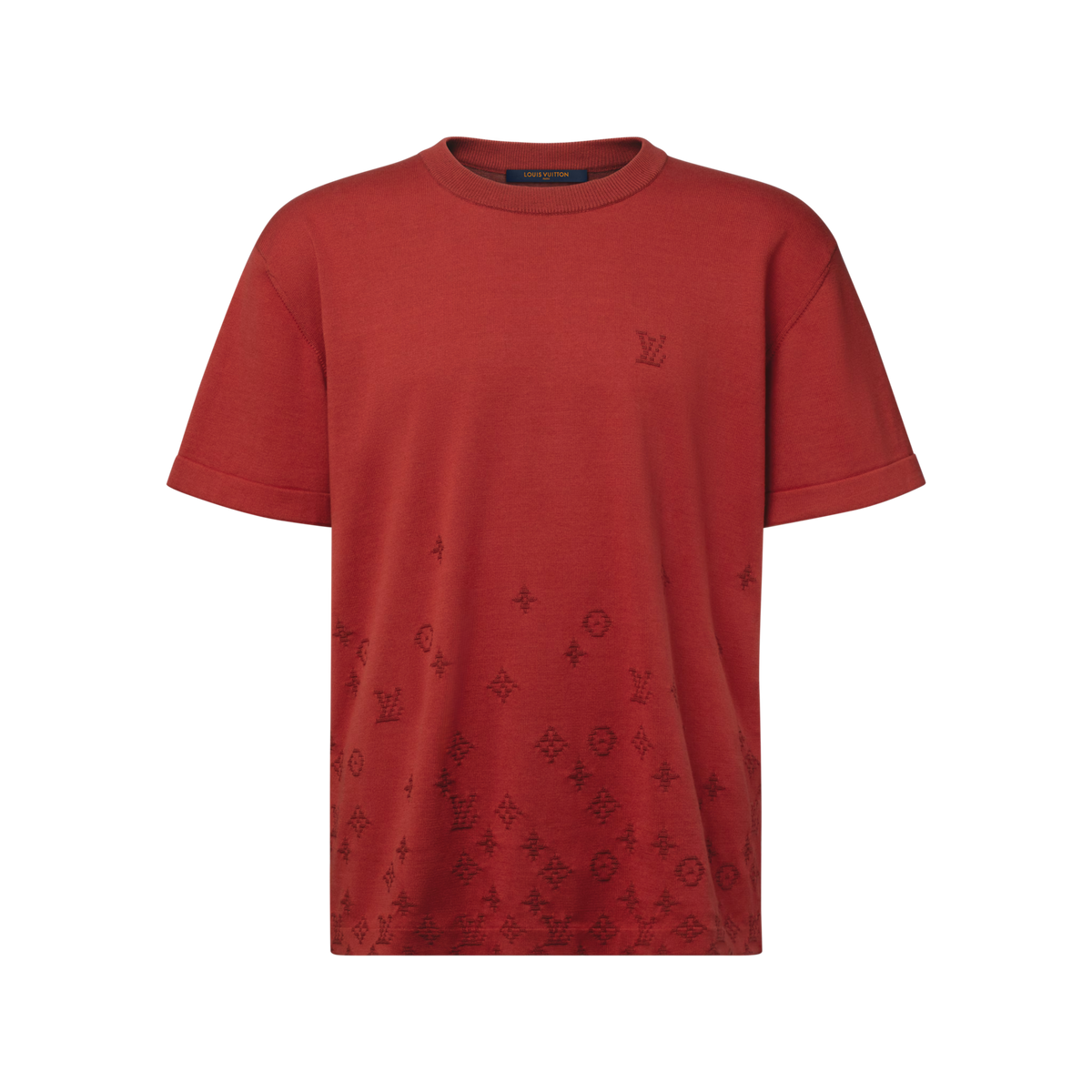 Men's Gradient Jacquard Short-Sleeved Crewneck