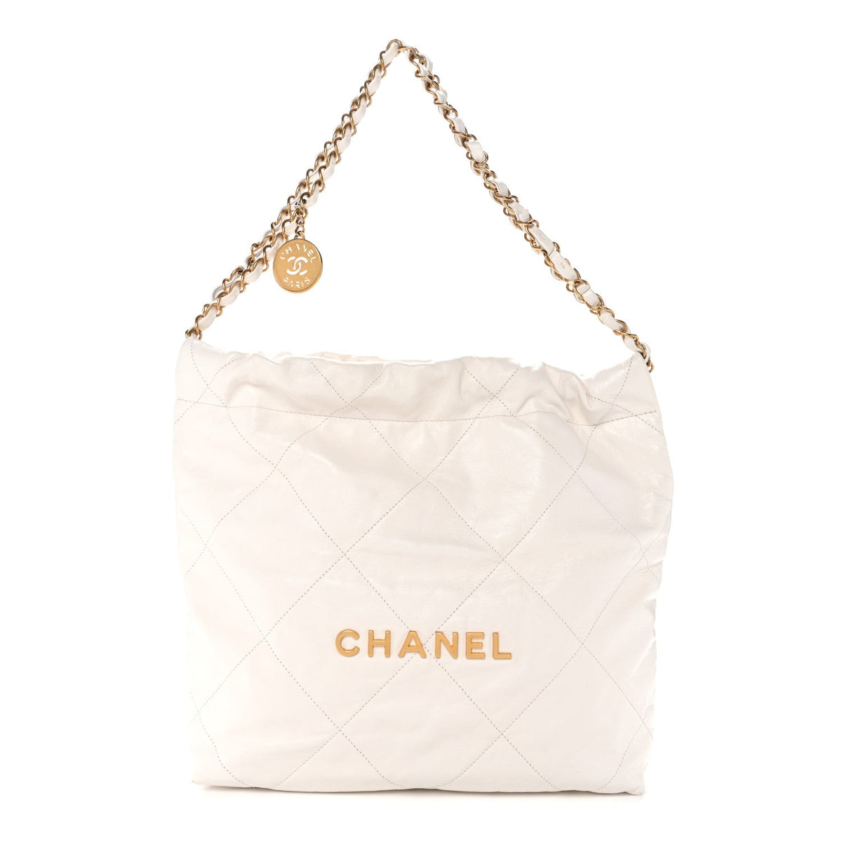 Small Quilted Calfskin Handbag - White