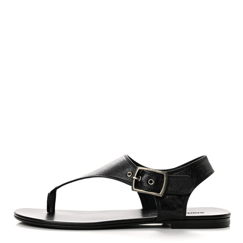 Calfskin Incrociato Denver Monogram Sandals Black