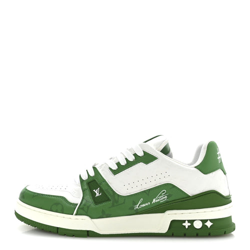 Calfskin Monogram LV Trainer Sneakers 8.5 Green