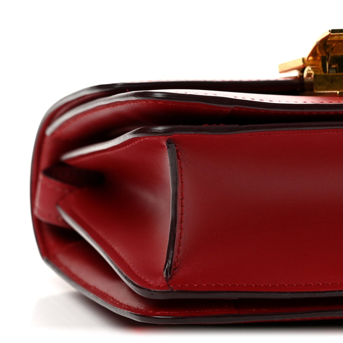 Small Calfskin Flap Shoulder Bag - Red