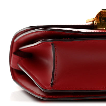 Small Calfskin Flap Shoulder Bag - Red
