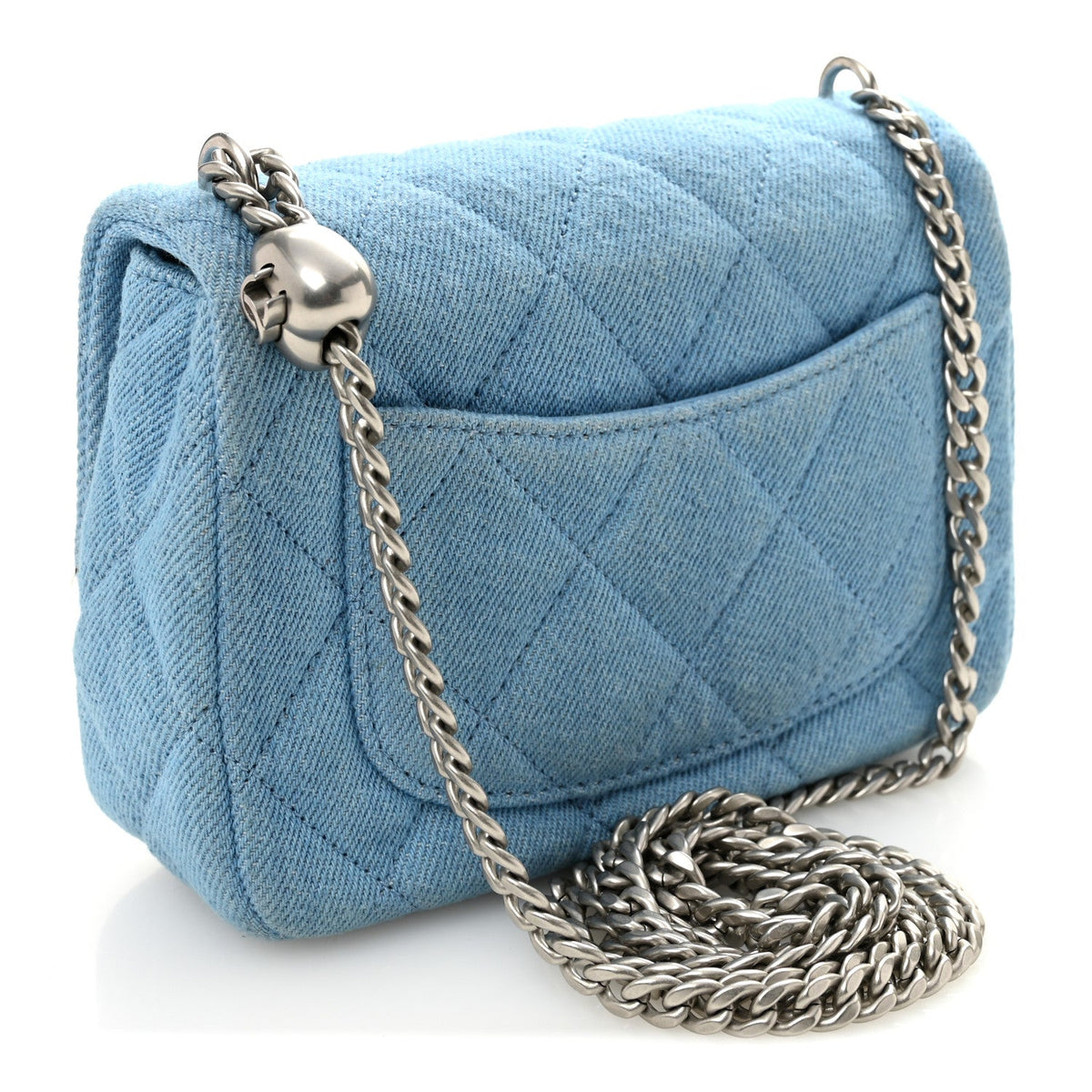 Mini Quilted Flap Shoulder Bag - Blue