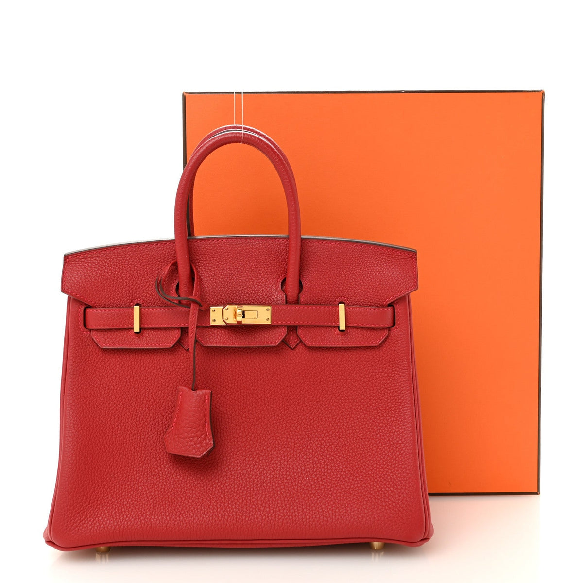 Togo Birkin 25 Rouge Vif Handbag
