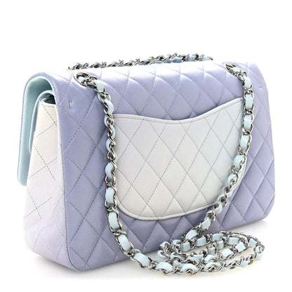 Medium Quilted Lambskin Flap Shoulder Bag - Light Blue