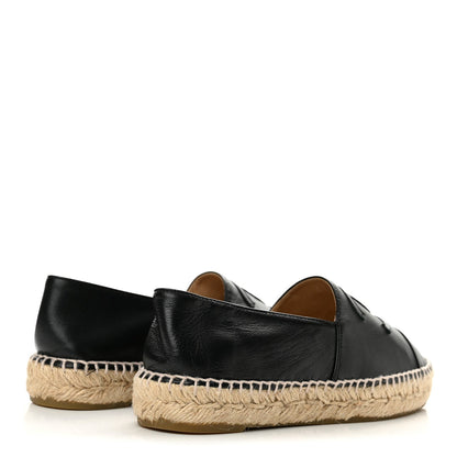 Chanel Lambskin Women's CC Espadrilles 36 Black