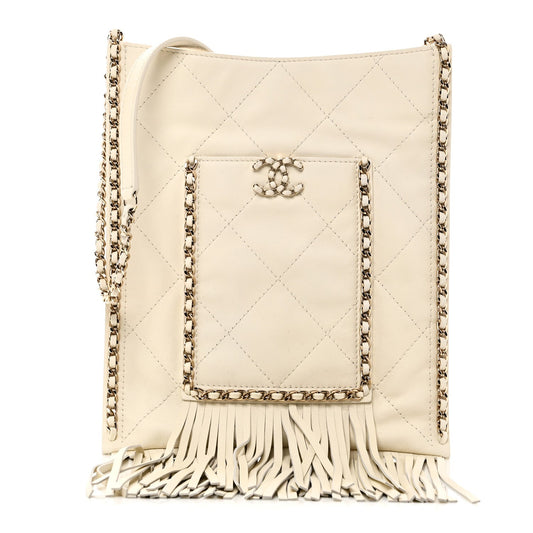 Small Quilted Calfskin Handbag - White