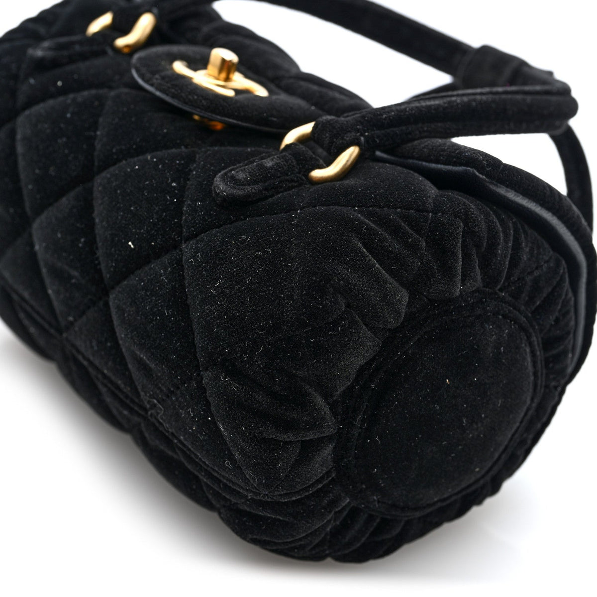 Mini Quilted Flap Shoulder Bag - Black