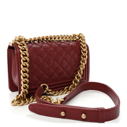 Small Quilted Caviar Flap Shoulder Bag