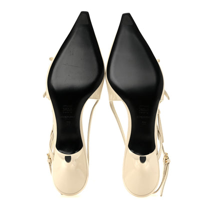 Miu Miu Patent Women's Vernice Buckle 55 Slingbacks 39 White