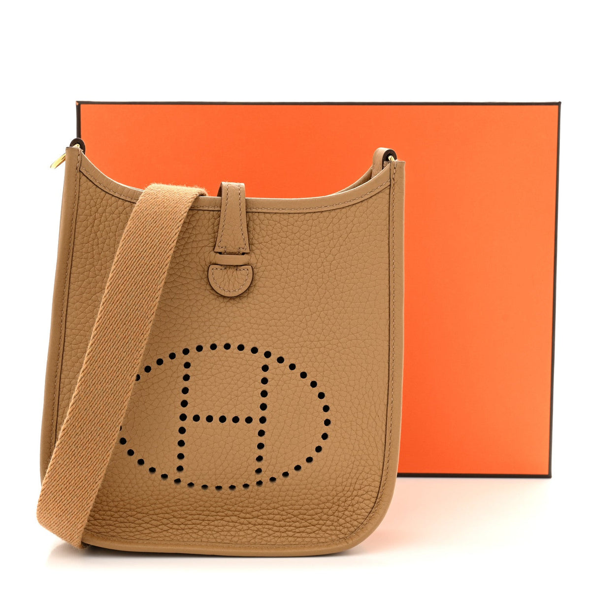 Taurillon Clemence Evelyne Tpm Biscuit Handbag