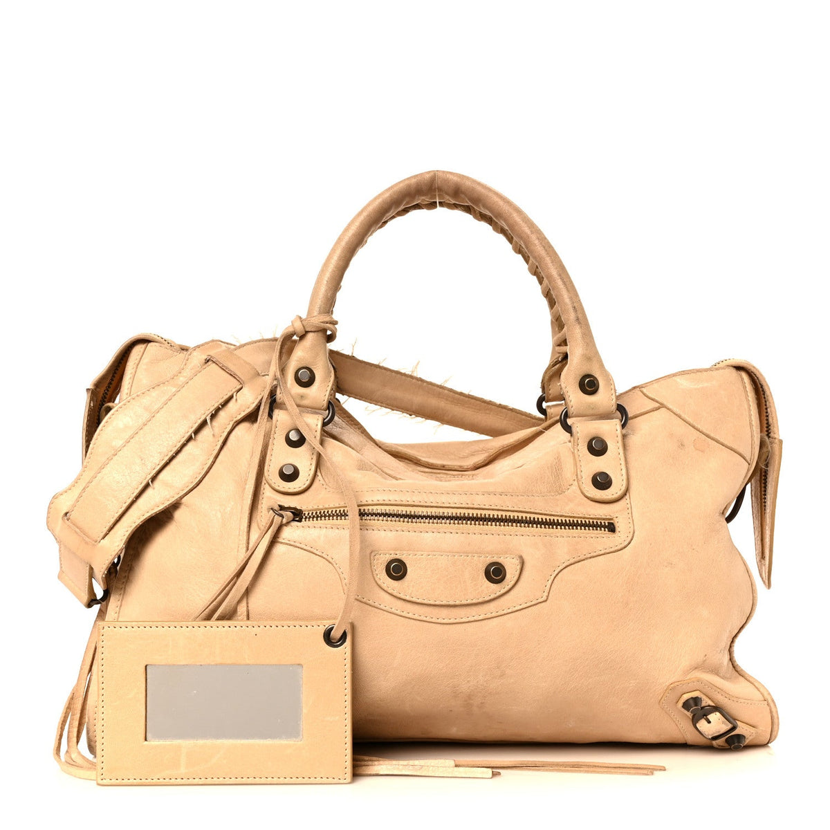 Agneau Classic Hardware City Sahara Handbag