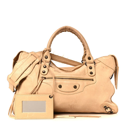Agneau Classic Hardware City Sahara Handbag