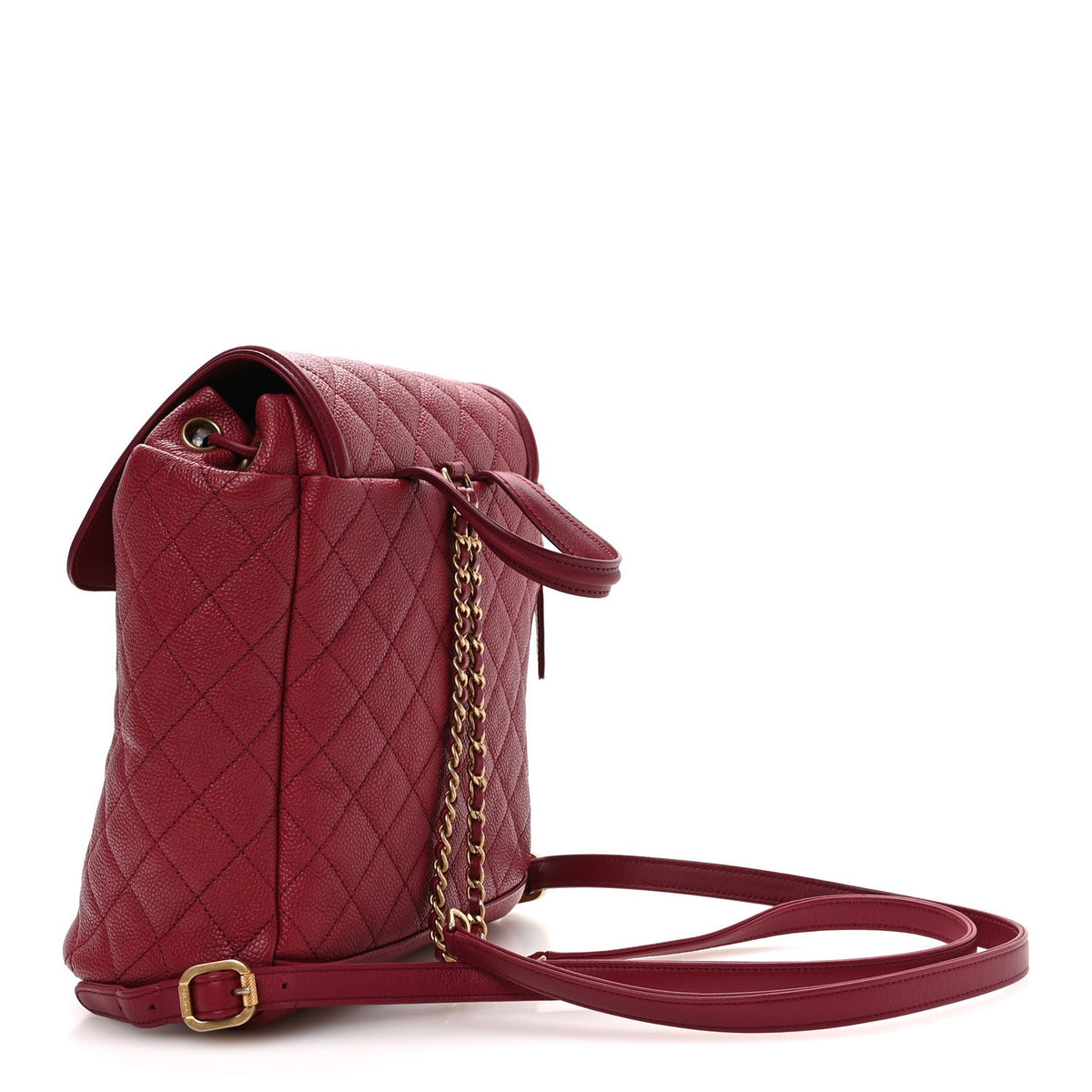 Quilted Caviar Backpack - Pink
