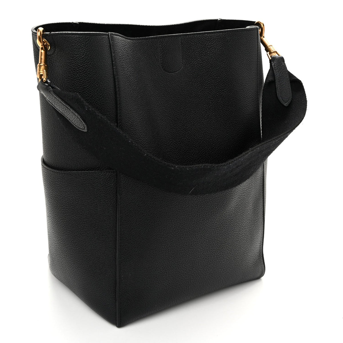 Calfskin Bucket Bag - Black