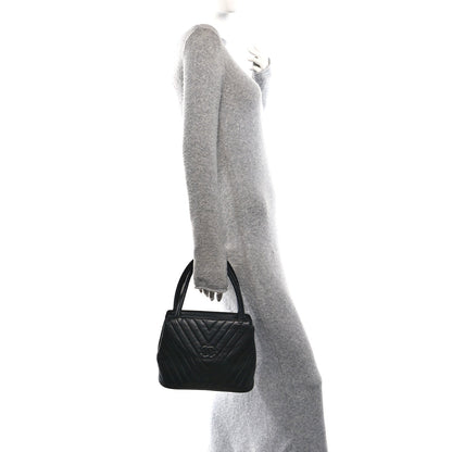 Quilted Lambskin Tote Bag - Black