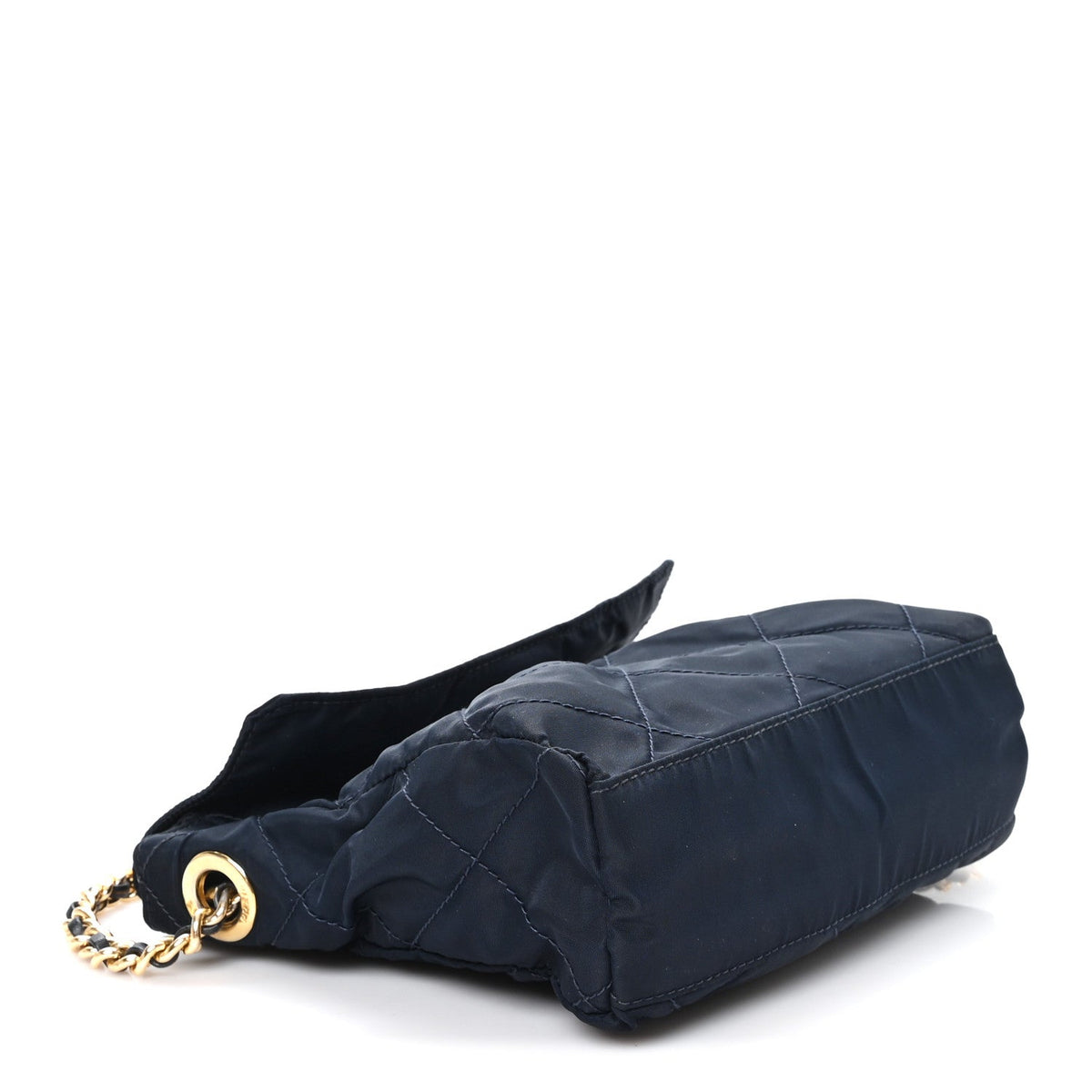 Quilted Nylon Shoulder Bag - Blue