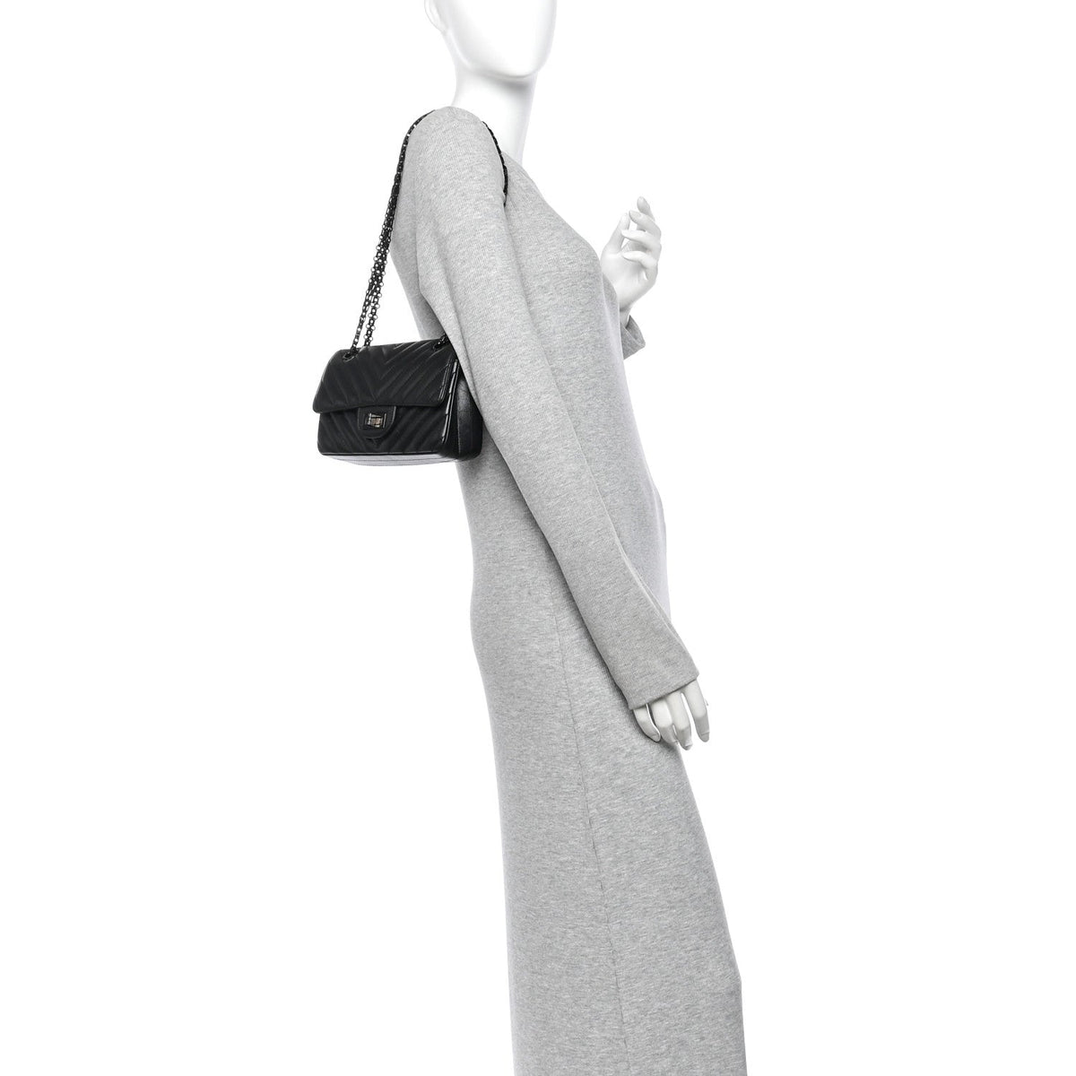 Mini Quilted Calfskin Flap Shoulder Bag - Black