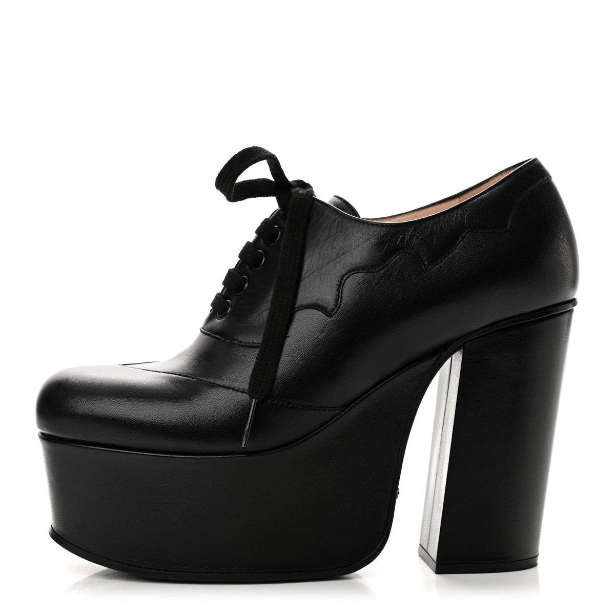 Malaga Kid Otis Lace Up Platform Pumps Black