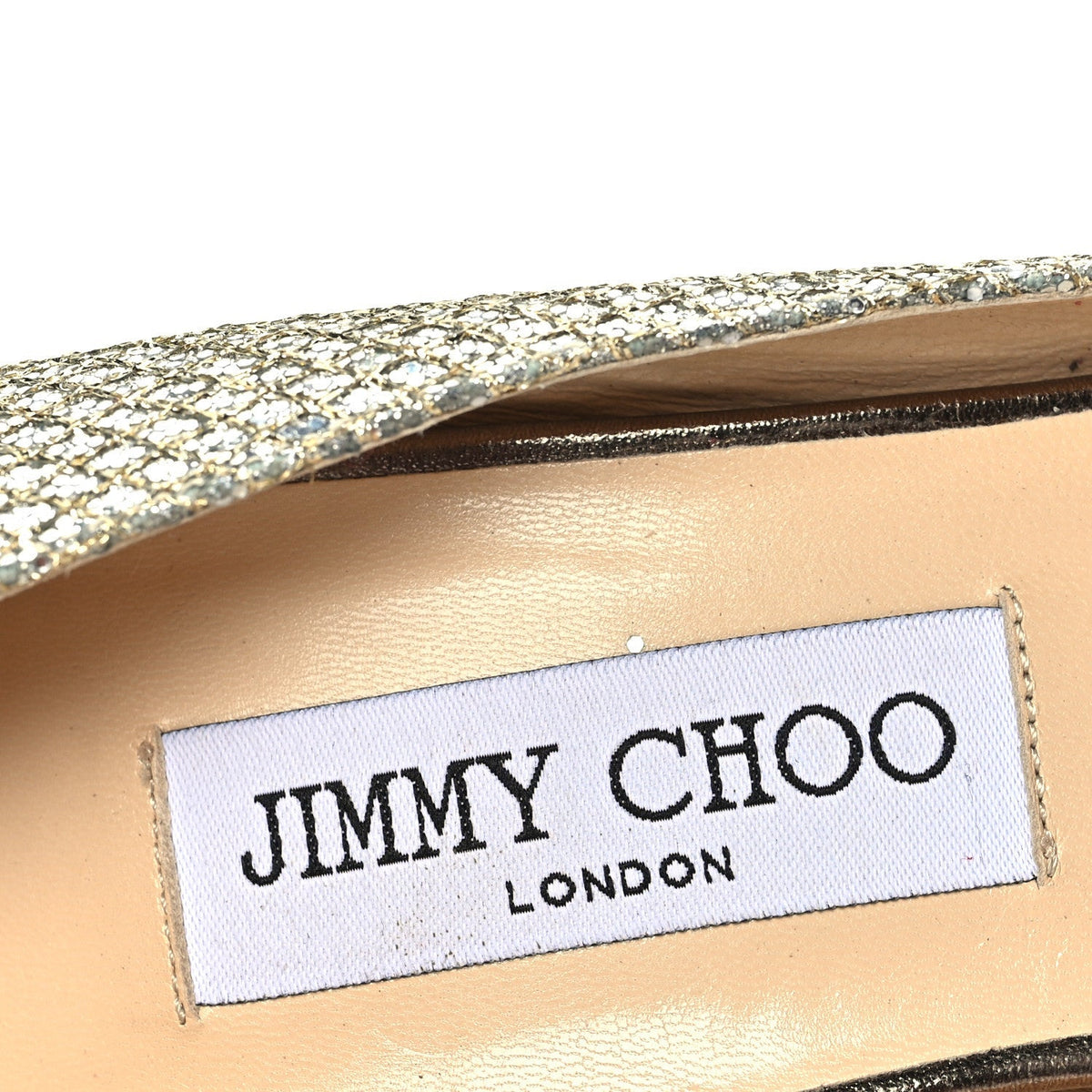 Jimmy Choo Glitter Fabric Women's Evelyn Peep Toe Pumps 40.5 Champagne