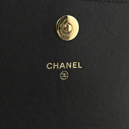 Quilted Lambskin Clutch Bag - Black