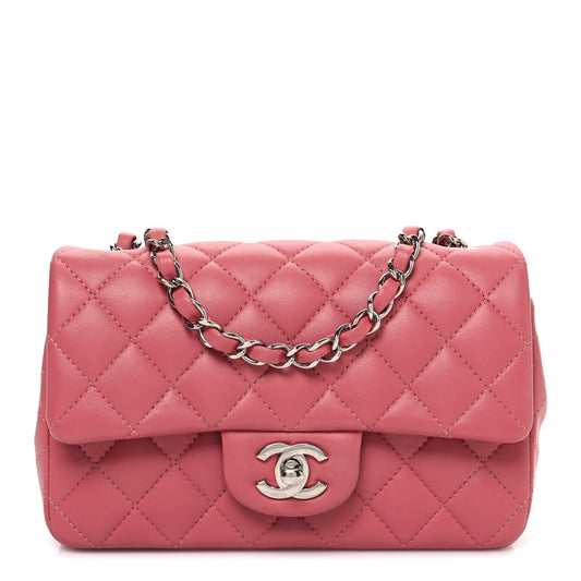 Mini Quilted Lambskin Flap Shoulder Bag - Tan
