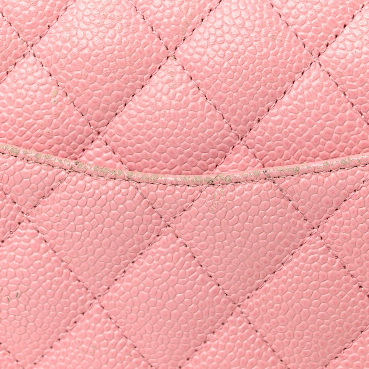 Medium Quilted Caviar Flap Shoulder Bag - Pink