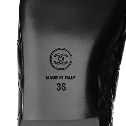 Chanel Aged Calfskin Quilted CC Cap Toe Women's Flats