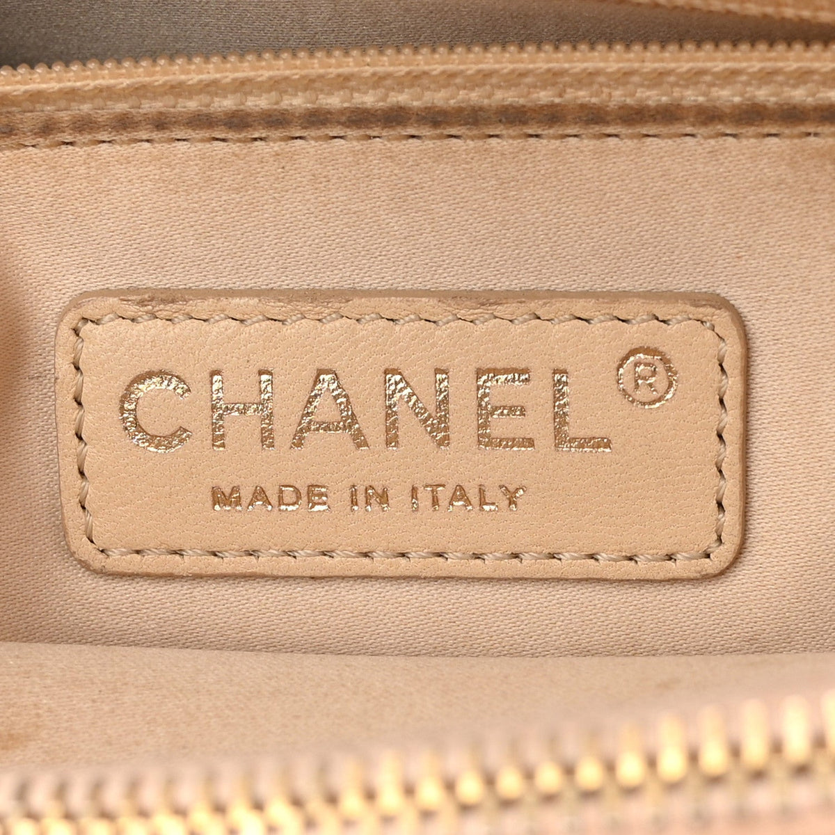 Quilted Caviar Tote Bag - Beige