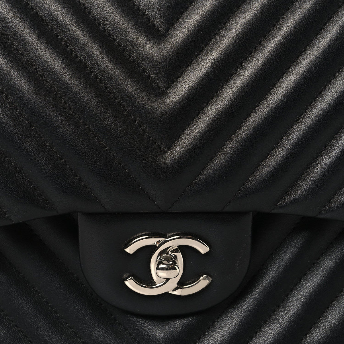 Quilted Lambskin Flap Shoulder Bag - Black