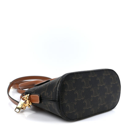 Mini Calfskin Canvas Handbag - Tan