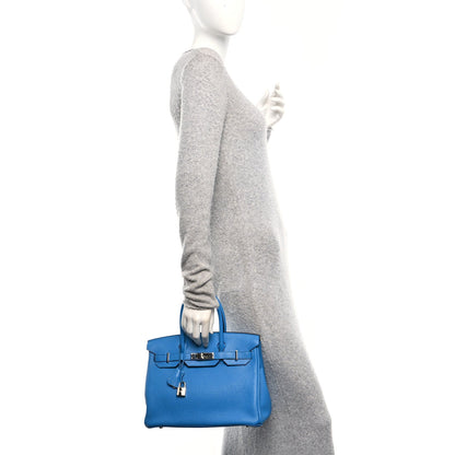 Togo Birkin 30 Bleu Zanzibar Handbag