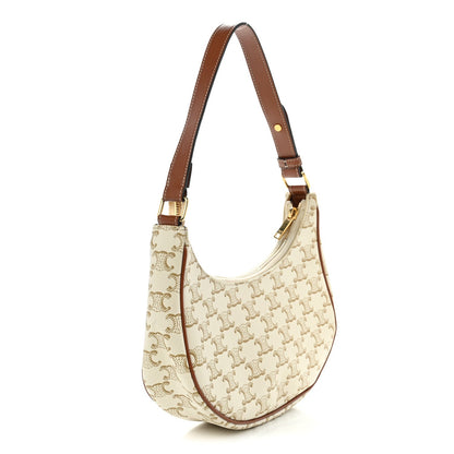 Calfskin Canvas Shoulder Bag - White