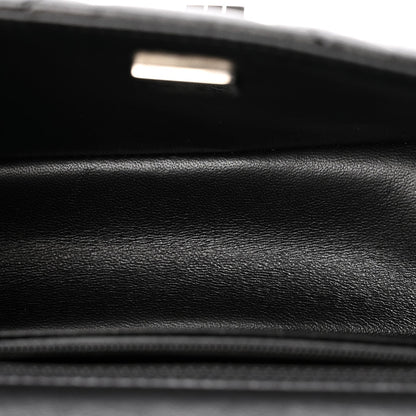 Mini Quilted Calfskin Flap Shoulder Bag - Black