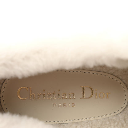 Christian Dior Canvas Shearling Women's Walk'N'Dior Platform Sneakers 39 Deep Blue