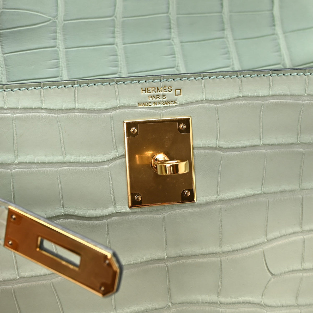 Matte Alligator Kelly Retourne 28 Vert D Handbag