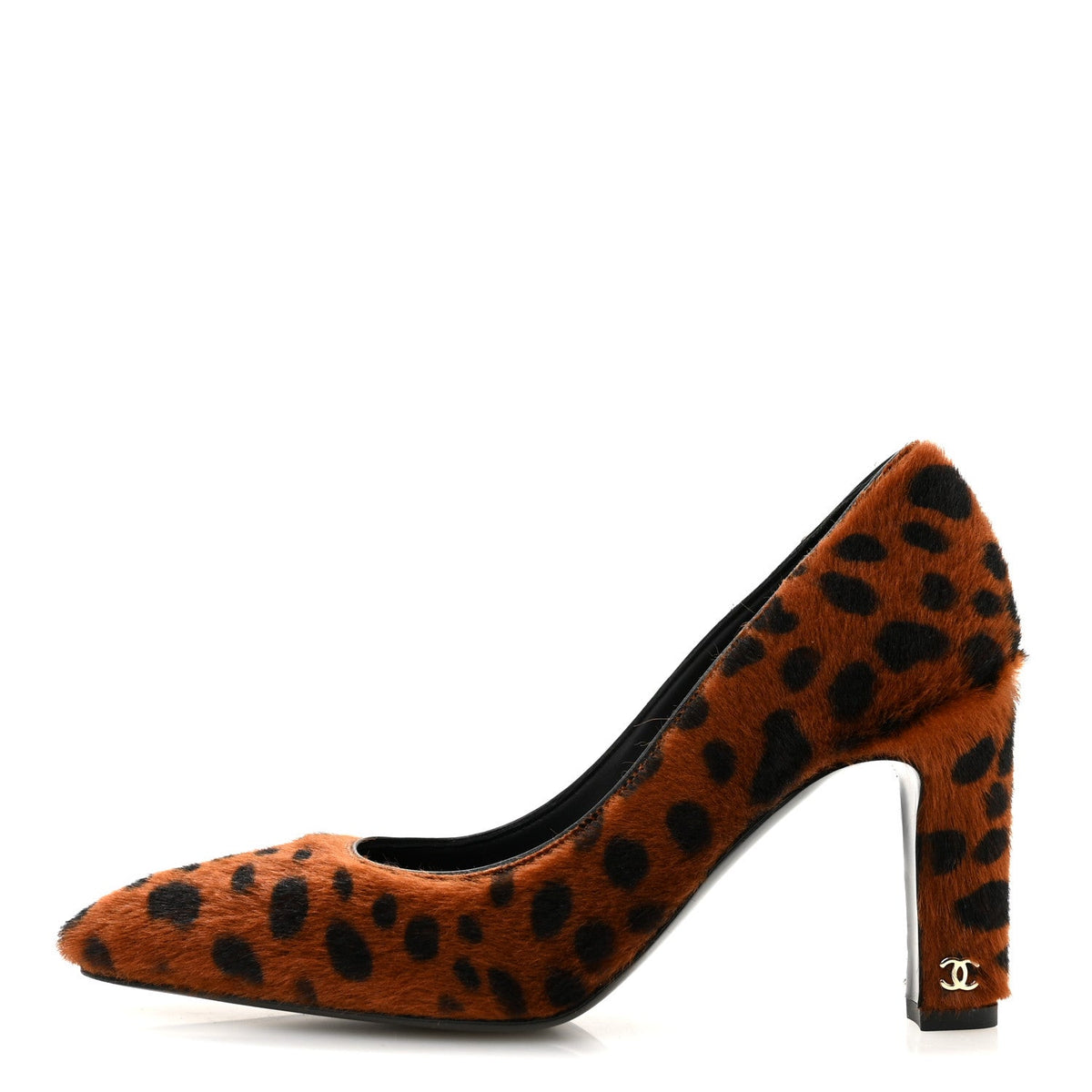Pony Hair Lambskin Pumps Brown Black